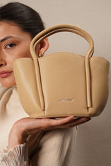 Barbara Beige Bucket Handbag