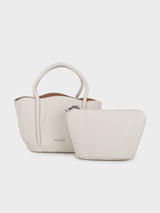 Barbara White Bucket Handbag
