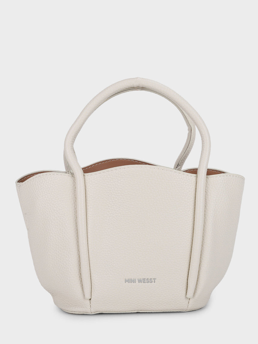 Barbara White Bucket Handbag