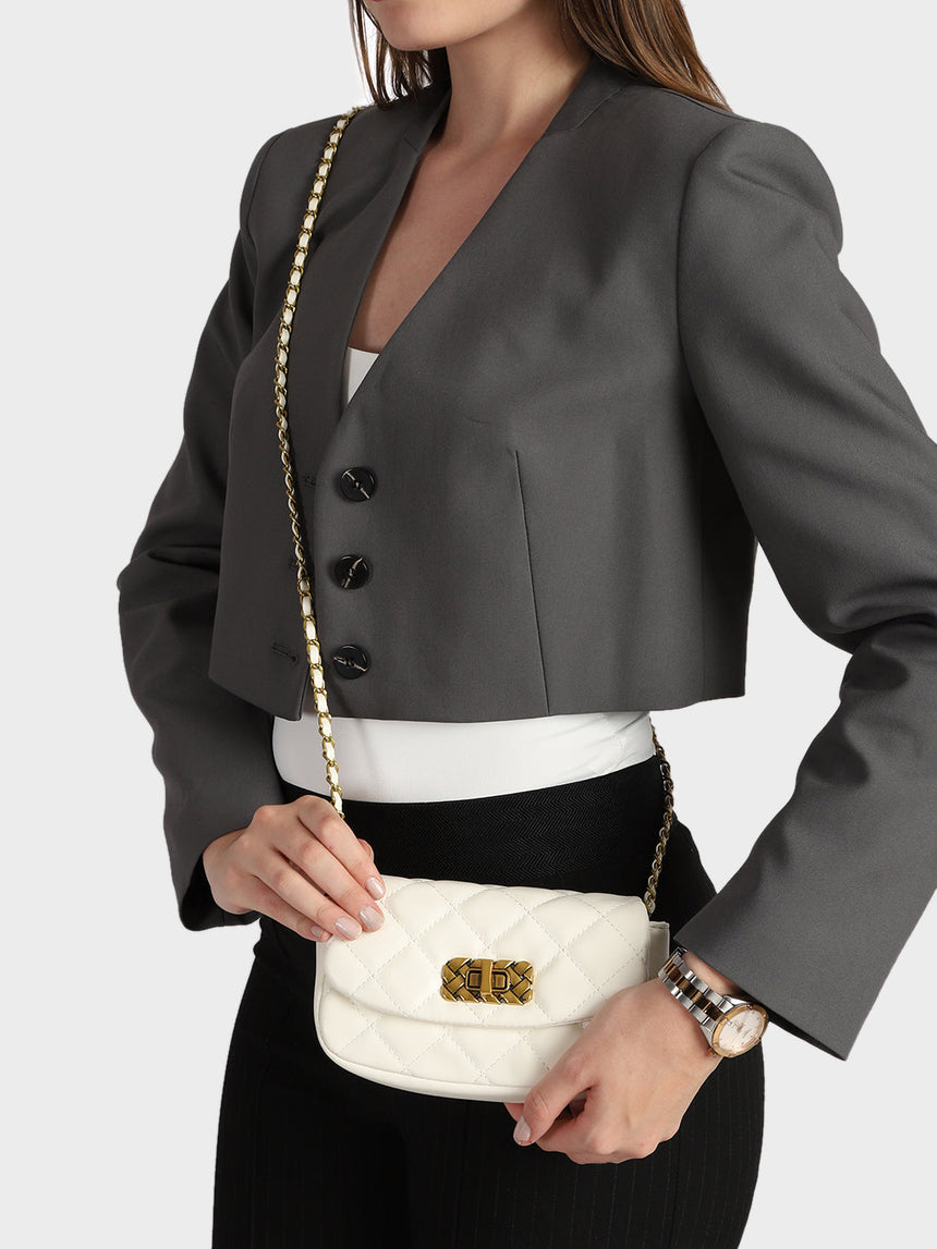 Athena White Sling Bag