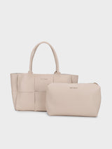 Evelyn Beige Tote Bag
