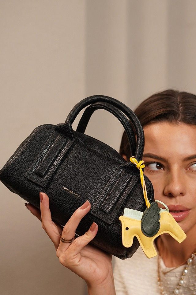 Nora Black Sling Bag With Charm