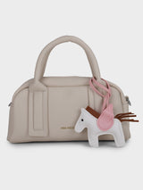 Nora White Sling Bag With Charm