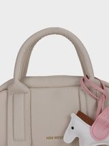 Nora White Sling Bag With Charm