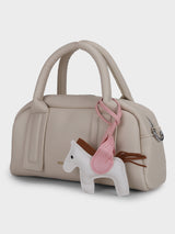 Nora White Sling Bag With Charm