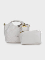 Leslie White Handbag With Charm