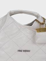 Leslie White Handbag With Charm