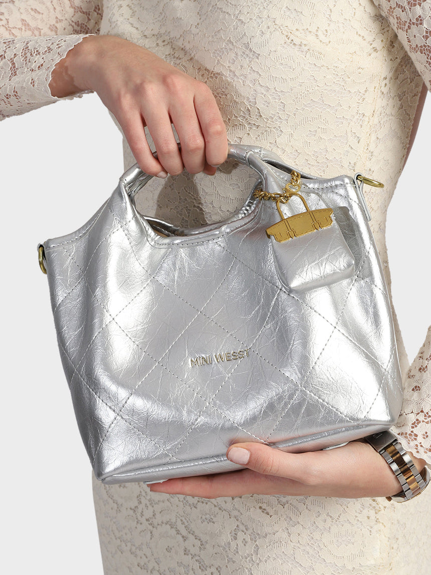 Leslie Silver Handbag With Charm
