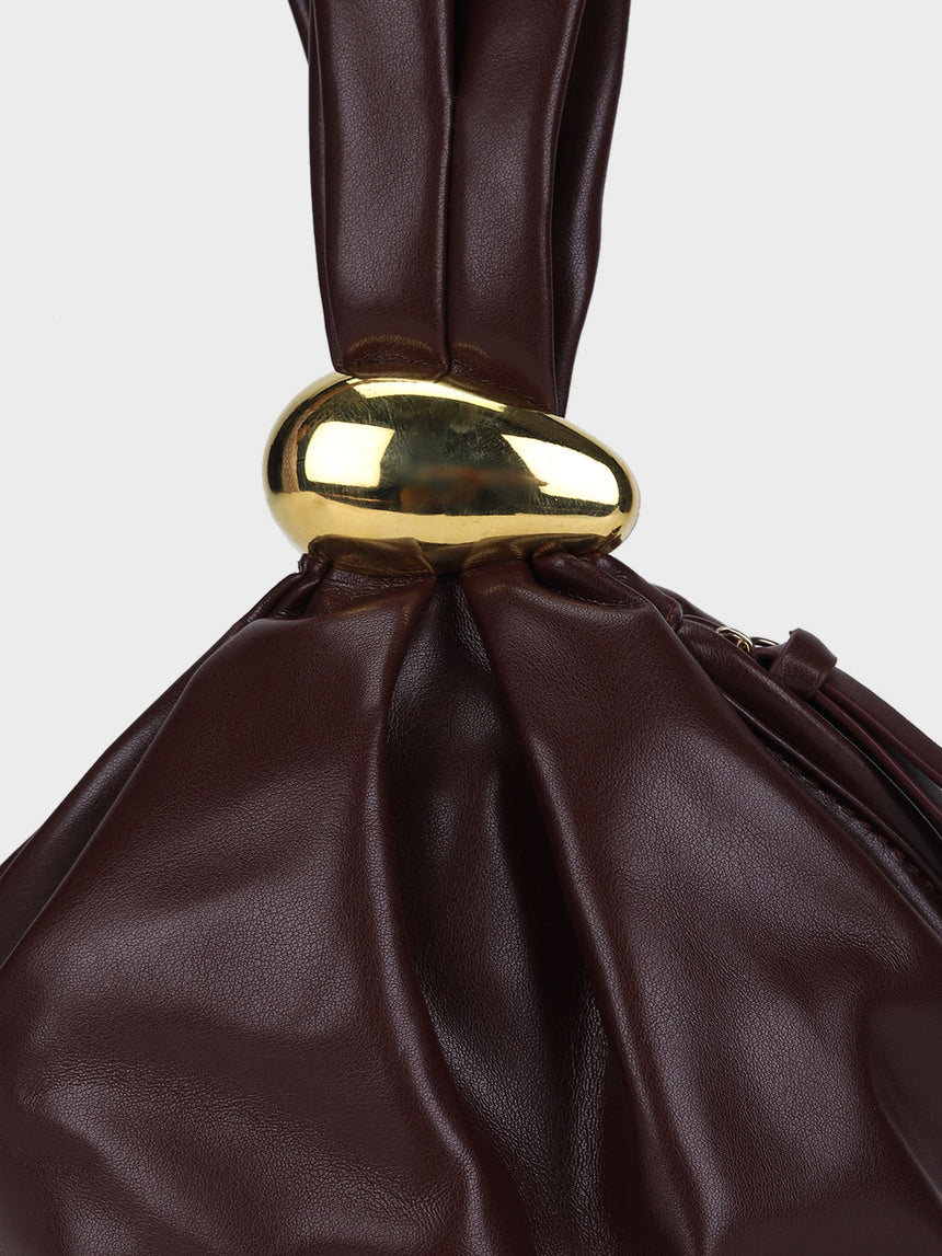 Judith Maroon Handheld Clutch