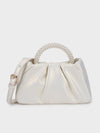 Esther White Pearl Handheld Clutch