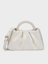 Esther White Pearl Handheld Clutch