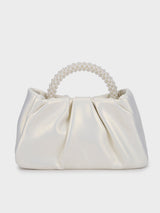 Esther White Pearl Handheld Clutch