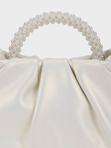 Esther White Pearl Handheld Clutch