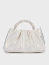 Esther White Pearl Handheld Clutch