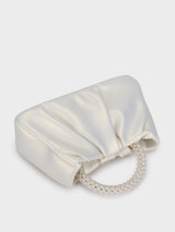 Esther White Pearl Handheld Clutch