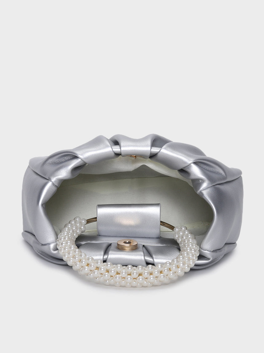 Esther Silver Pearl Handheld Clutch
