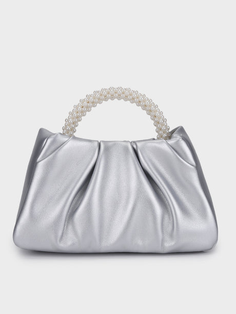 Esther White Pearl Handheld Clutch