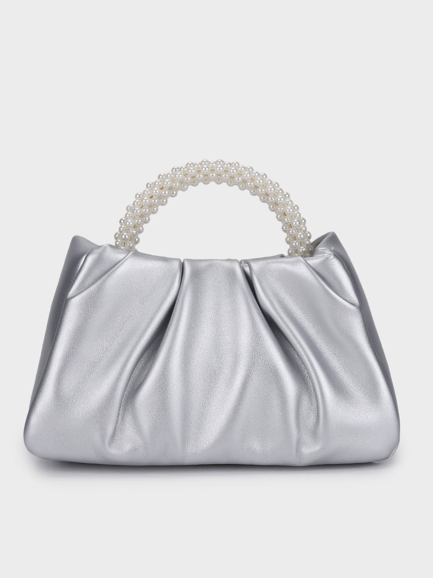 Esther Silver Pearl Handheld Clutch