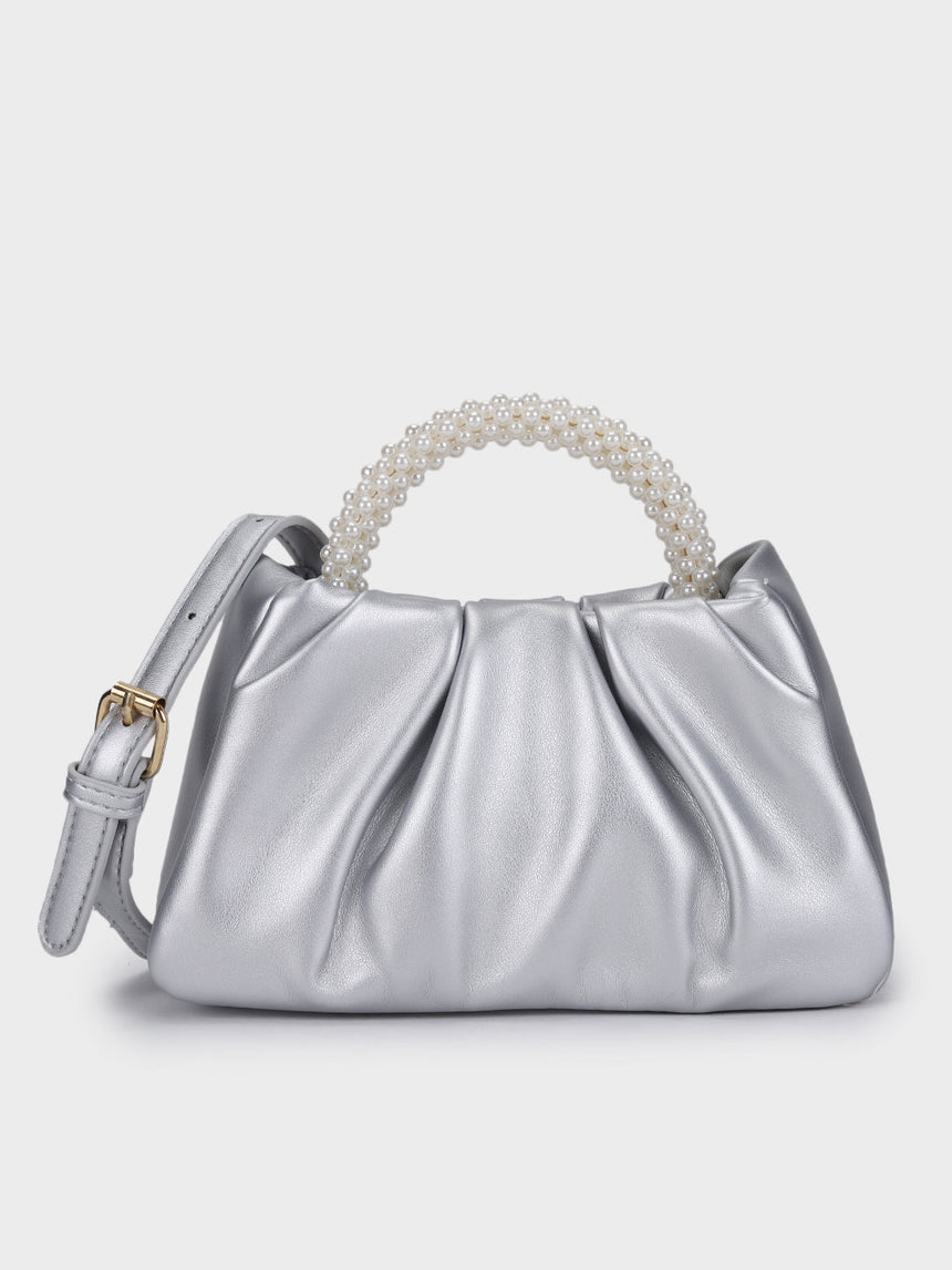 Esther Silver Pearl Handheld Clutch