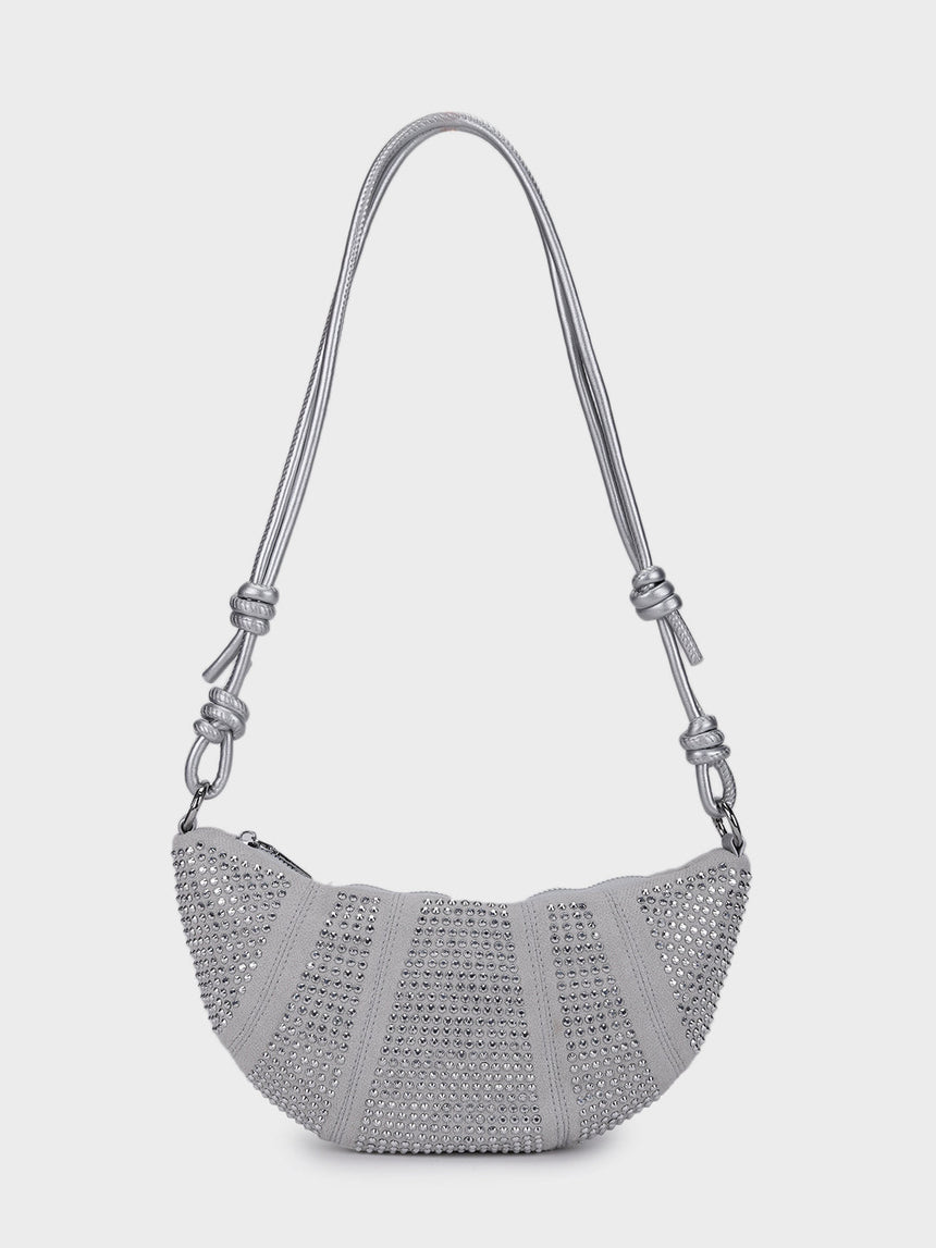 Ellen Silver Rhinestone Clutch