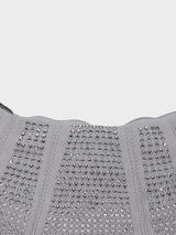 Ellen Silver Rhinestone Clutch