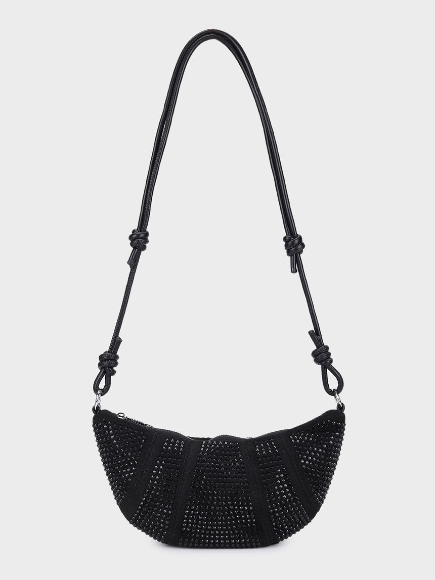 Ellen Black Rhinestone Clutch