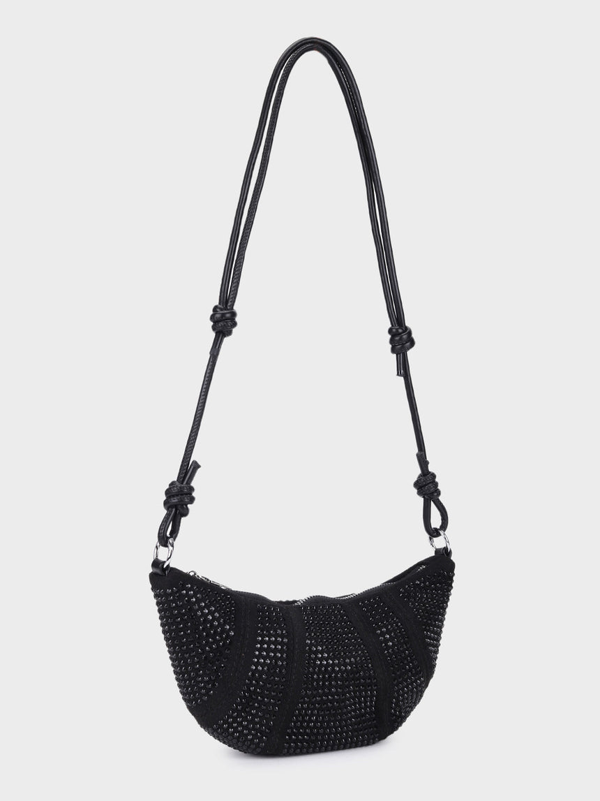 Ellen Black Rhinestone Clutch