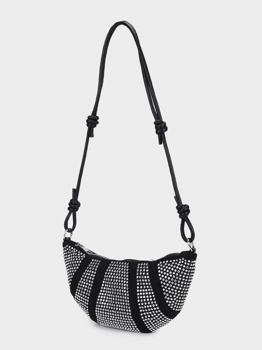 Ellen Black & Silver Rhinestone Clutch