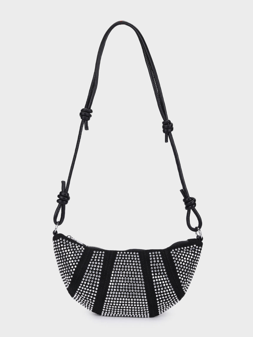 Ellen Black & Silver Rhinestone Clutch