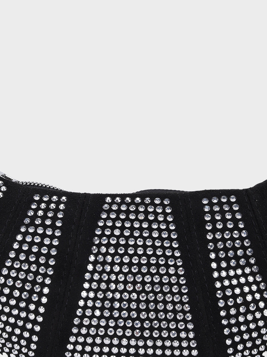 Ellen Black & Silver Rhinestone Clutch