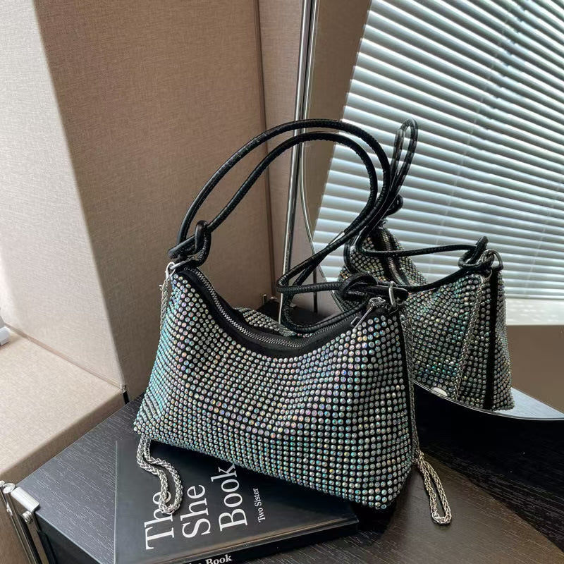 Audrey Silver Rhinestone Clutch