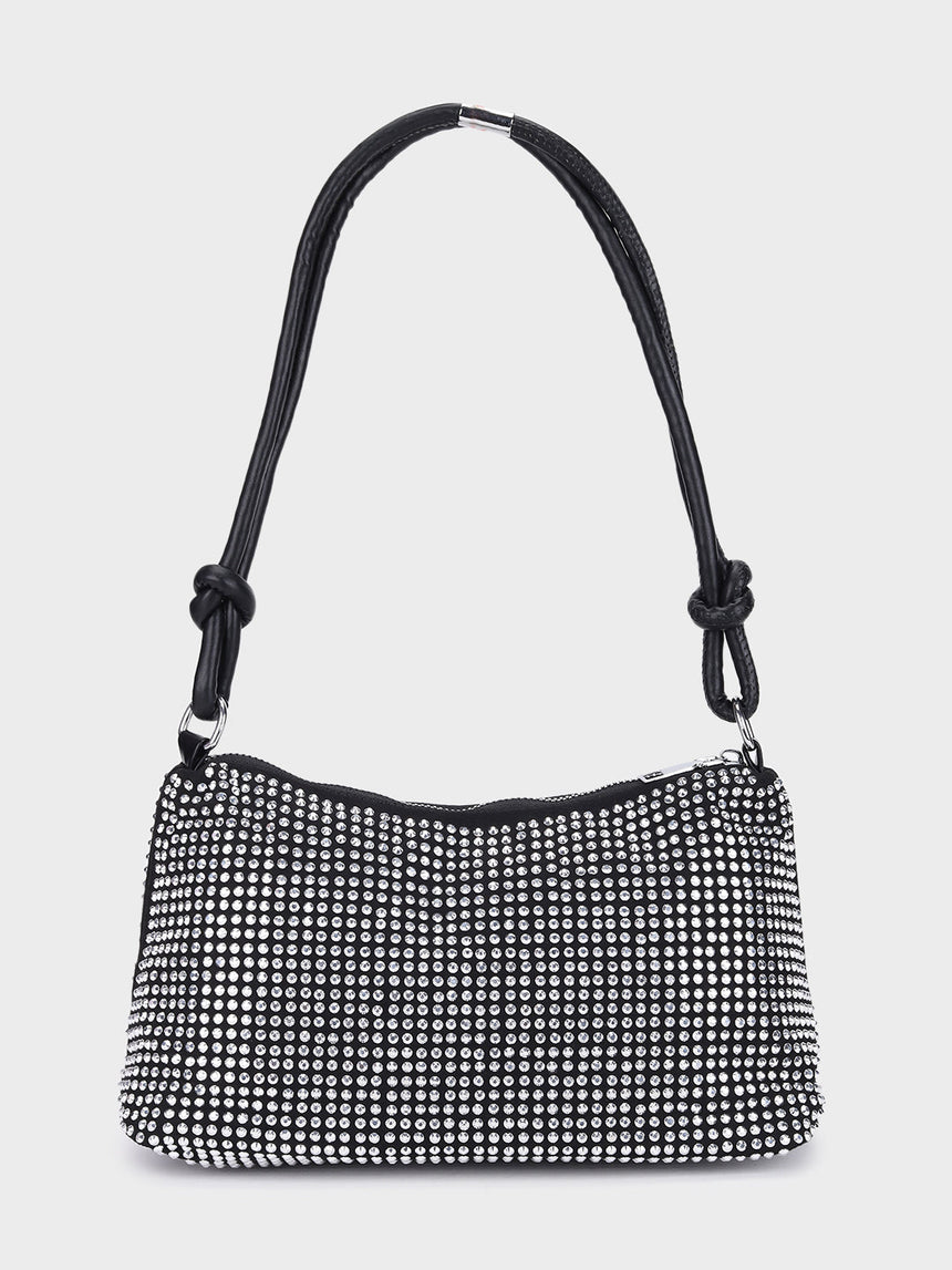 Audrey Silver Rhinestone Clutch