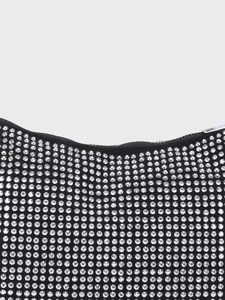 Audrey Silver Rhinestone Clutch