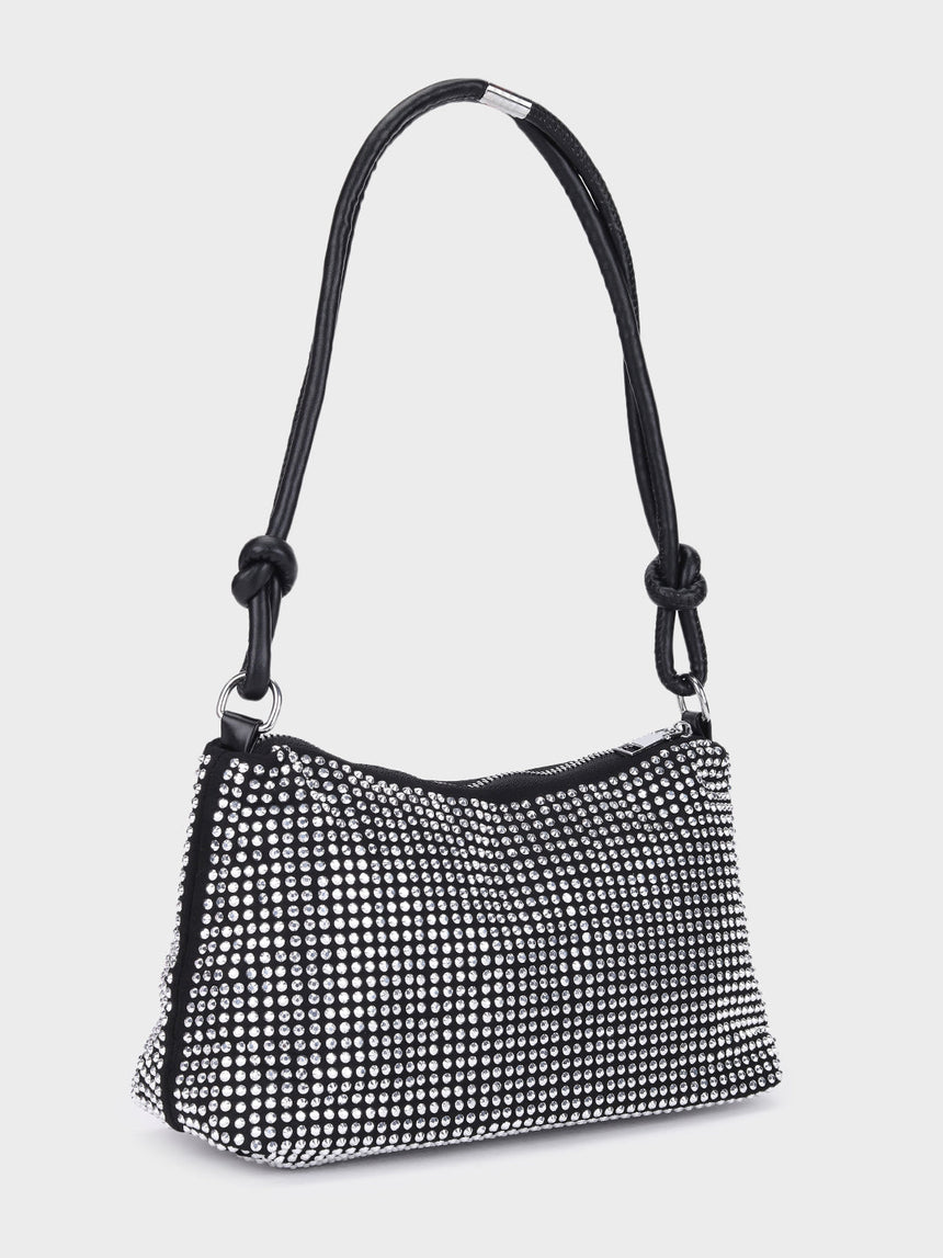 Audrey Silver Rhinestone Clutch