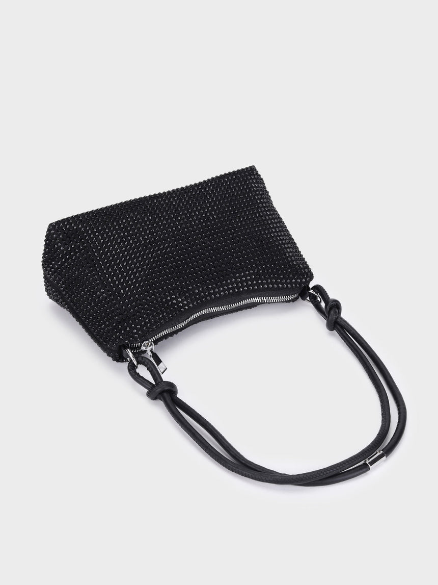 Audrey Black Rhinestone Clutch