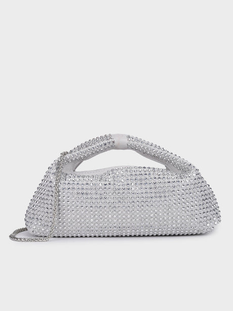 Christina Silver Rhinestone Clutch