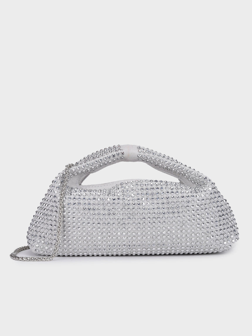 Christina Silver Rhinestone Clutch