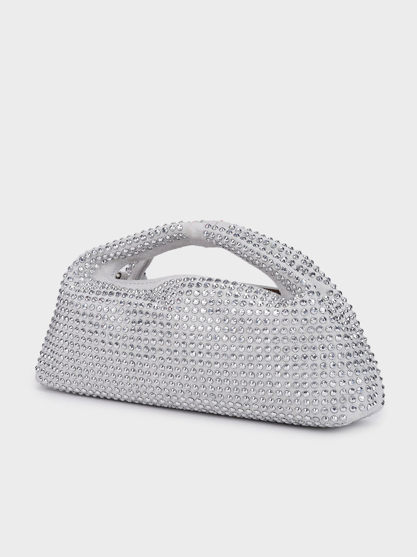 Christina Silver Rhinestone Clutch