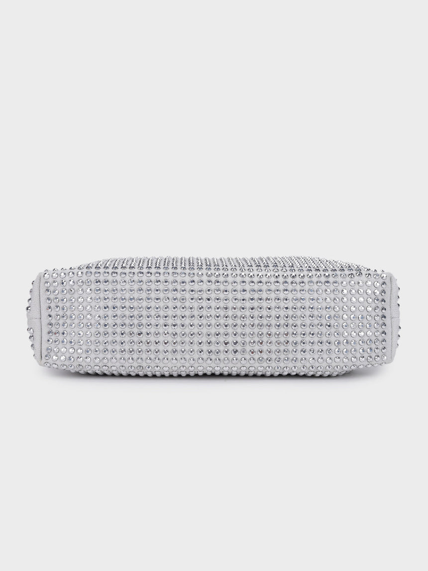 Christina Silver Rhinestone Clutch