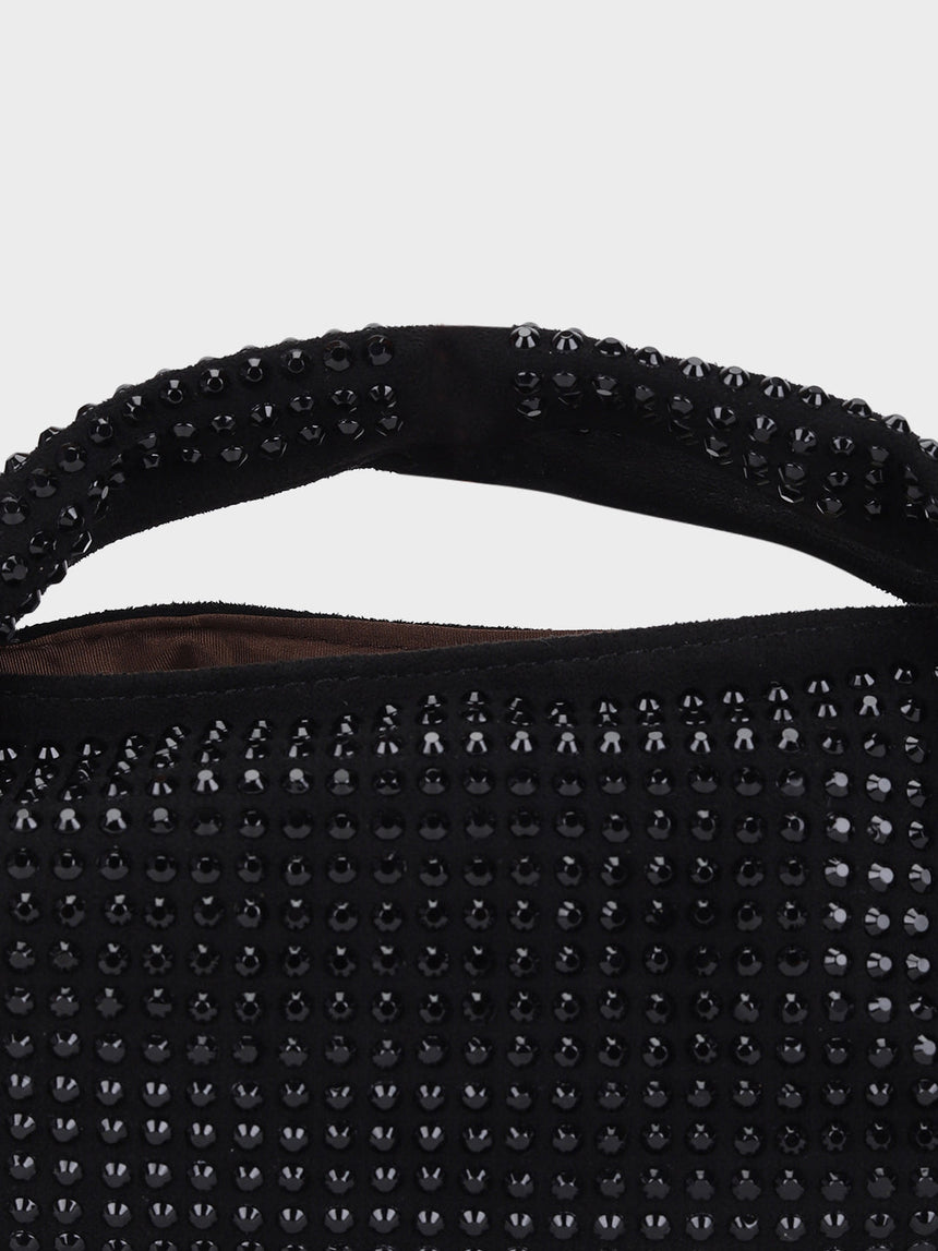 Christina Black Rhinestone Clutch