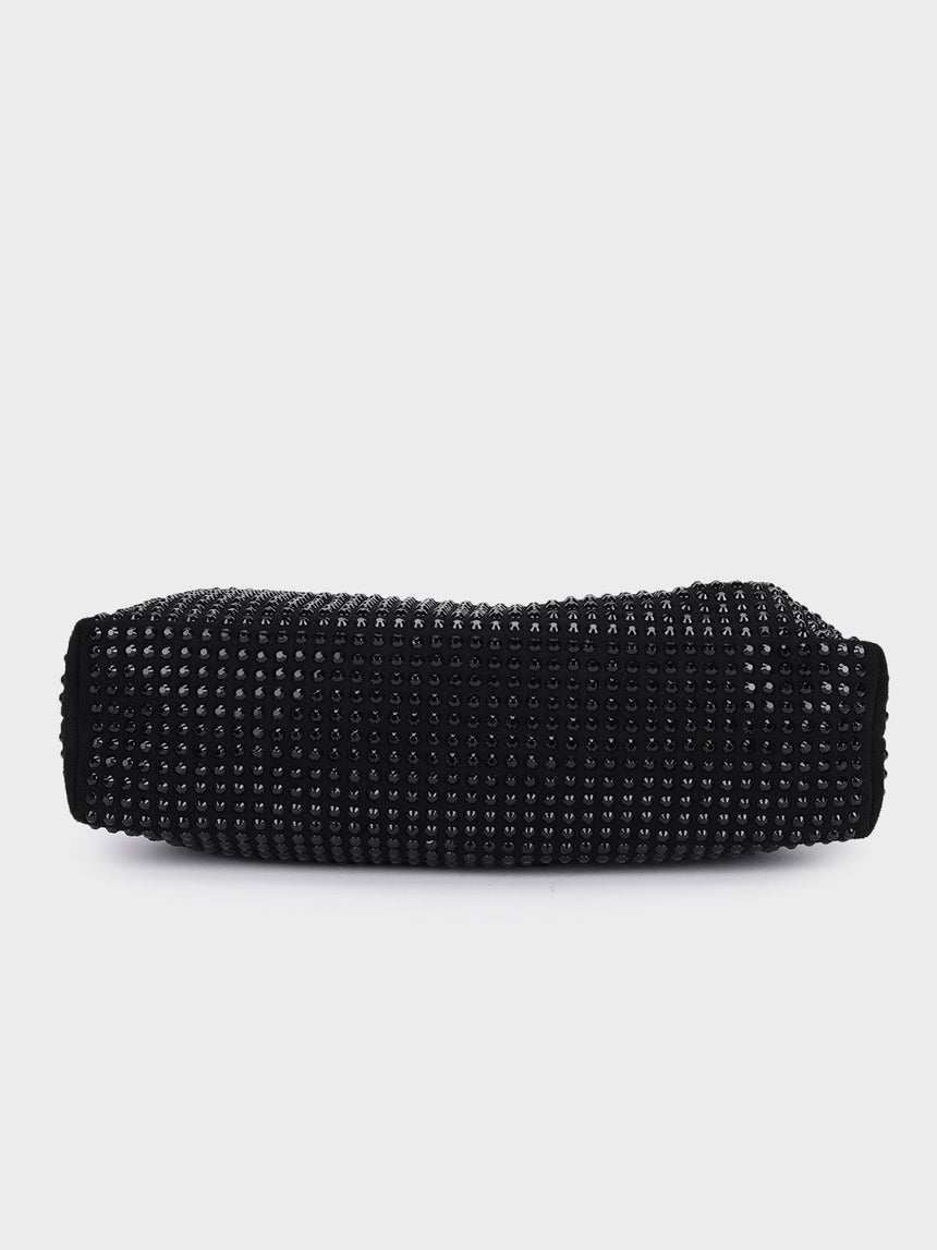 Christina Black Rhinestone Clutch