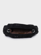 Christina Black Rhinestone Clutch