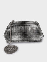 Edith Silver Rhinestone Clutch