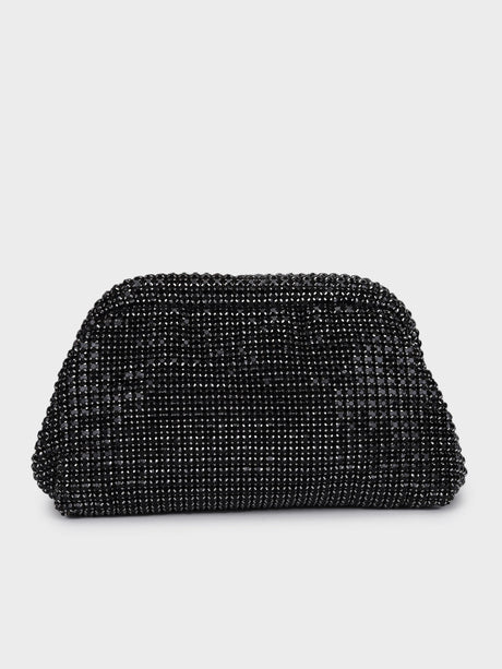 Edith Black Rhinestone Clutch