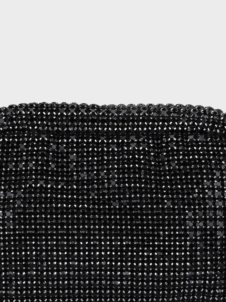 Edith Black Rhinestone Clutch