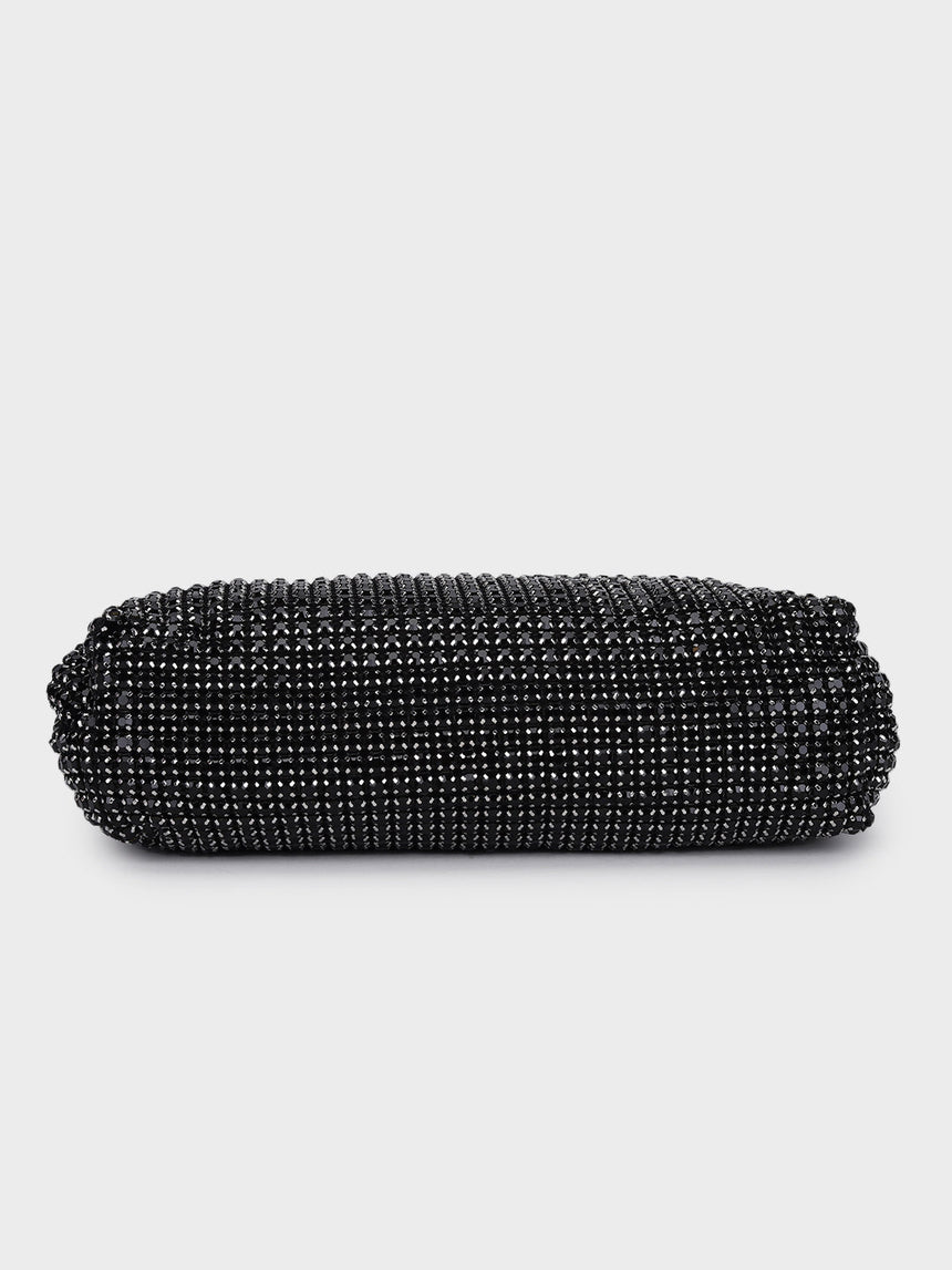 Edith Black Rhinestone Clutch