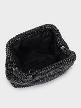 Edith Black Rhinestone Clutch