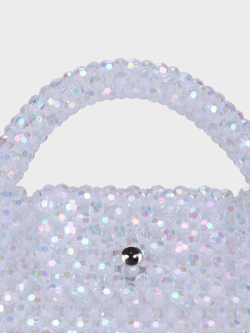 Jane Pearl Silver Handheld Clutch