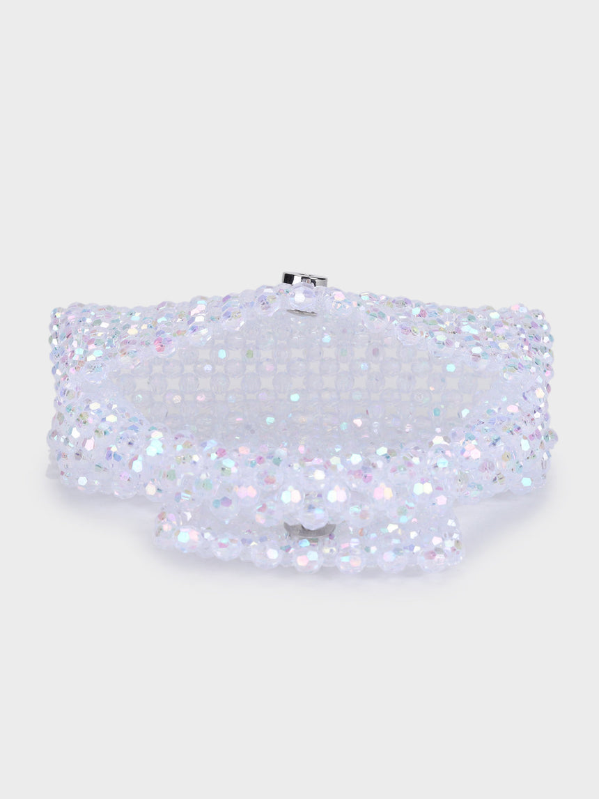 Jane Pearl Silver Handheld Clutch