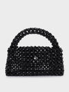 Jane Pearl Black Handheld Clutch
